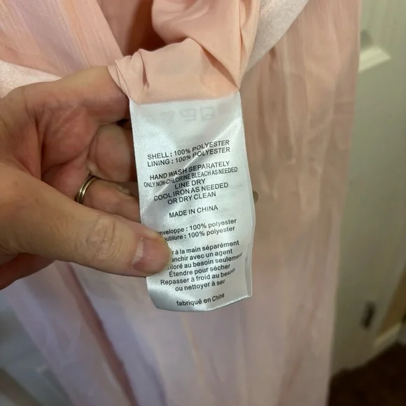 White by Vera Wang Blush Pink Formal Dress size 0 Sheer Corset Back A1